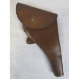 A WWI officers Webley/Enfield leather holster dated 1916.
