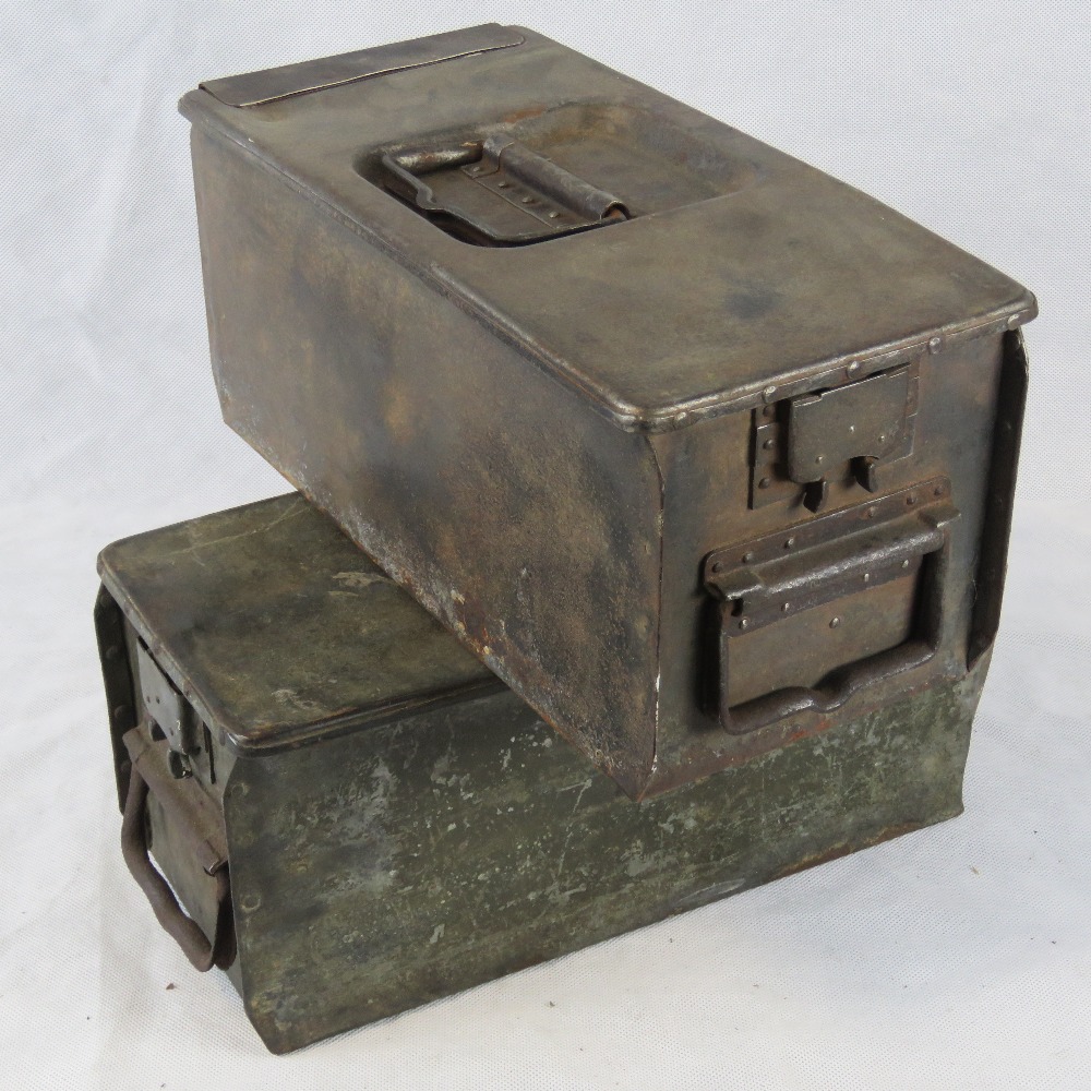 Two German WWI MG08 machine gun ammo boxes.