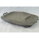 A rare late 18th / early 19th century pewter hot-water filled carving platter with integral 'gravy'