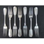 Seven Victorian HM silver forks, 10.36ozt.