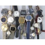 A collection of various ladies and gentlemen's wristwatches and watch heads including Citizen,