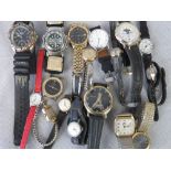 A collection of various ladies and gentlemen's wristwatches and watch heads including Timex,