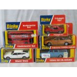 A Dinky boxed Volvo 265 DL estate No122, rover No180 and Princess HL Saloon No123.