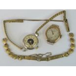 A 9ct gold ladies rotary watch head a/f, together with a ladies Ingersoll watch,