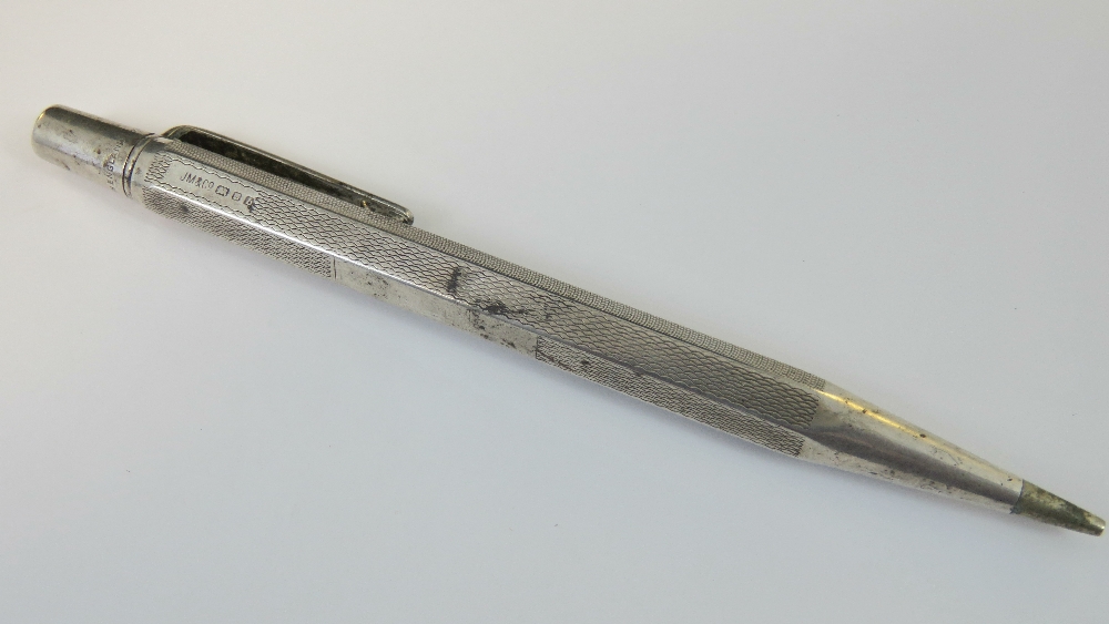 A HM silver 'Yard o Lead' pencil, London 1957,