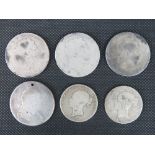 Four full silver George III crowns (one 1819,