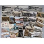 A quantity of assorted colour and black and white vintage postcards, approx 144 in total.