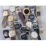 A collection of various ladies and gentlemen's wristwatches and watch heads including Timex and