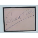 A hand-signed original autograph of Richard Todd (died 2009) who famously portrayed Wing Commander