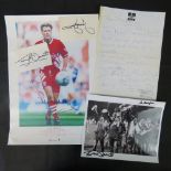 Liverpool Football Club; A quantity of items signed by Terry McDermot, Ray Kennedy, Tommy Smith,