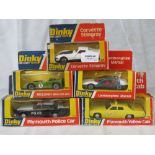 A boxed Dinky Covette Stingray No221, Maclaren M8 Canam No223, Lamborghini Marzal No189,