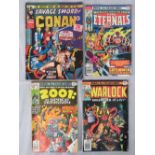 Four Marvel comics; Savage sword of Conan No. 2; Warlock; The Eternals and 2001: Space Odyssey.