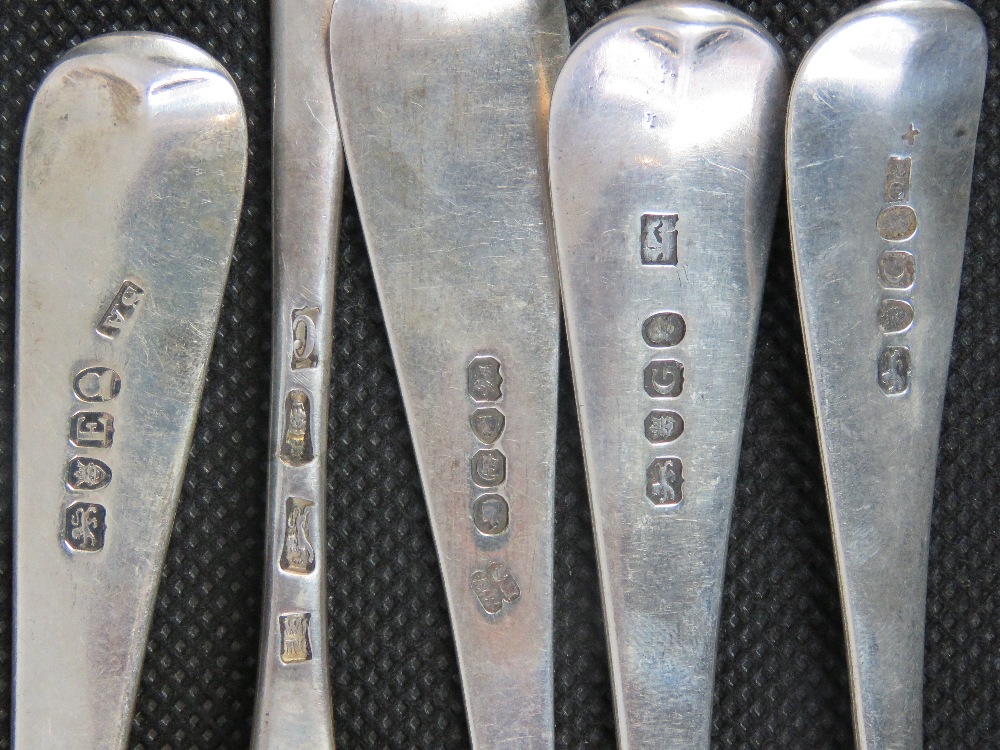 Five HM silver Victorian and Georgian serving spoons, 9.2ozt. - Image 2 of 2