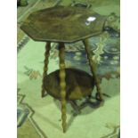 An inlaid octagonal Gypsy table, marked 'Jerusalem' upon,