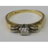 An 18ct gold and diamond solitaire ring, round brilliant diamond approx 0.