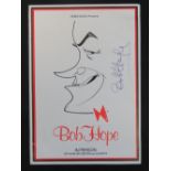 An original Bob Hope 'In Person' UK tour flyer personally signed vertically,