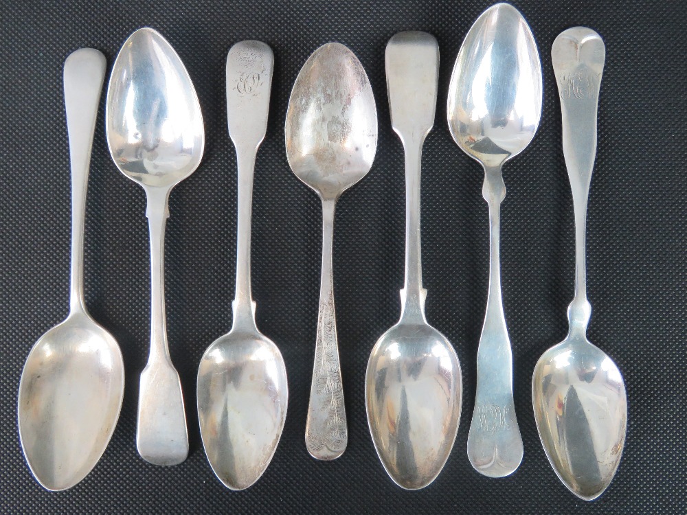 Seven HM silver tablespoons (one Victorian and three Georgian), 8.