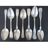 Seven HM silver tablespoons (one Victorian and three Georgian), 8.