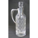 A vintage German HM silver and cut glass decanter, silver pouring collar and handle,