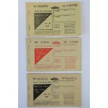 Three unused motor fuel ration books c1950s,