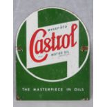 An original vintage tin-plate enamelled sign for Castrol Motor Oil (Wakefield) measuring 37cm x 29.