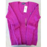 Ralph Lauren; a brand new purple knitted jumper, 100& cotton, complete with tags,