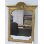 A good quality Georgian style gilded wall mirror having antique mercury-dipped glass. 79cm x 53.