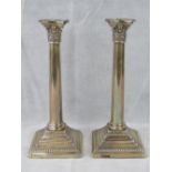 A pair of large an impressive HM silver Victorian candlesticks,