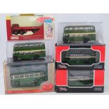 Six assorted boxed model busses.