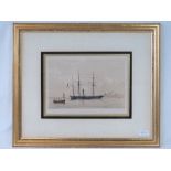 A hand coloured lithograph “H. M. Steam Frigate, Dragon; Captn. W. H. Hall” by T.G.