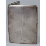 A HM silver cigarette case, Birmingham 1944 Charles S Green & Co, 10.8 x 9cm, 6.