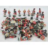 A large quantity of British army military marching band lead figures; a/f.