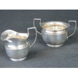 A HM silver cream jug and sugar bowl set, London 1897 - George Jackson & David Fullerton,
