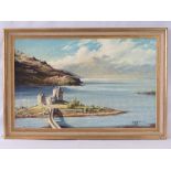 Robert Taylor, acrylic on canvas, landscape scene possibly Urquhart Castle Loch Ness ,