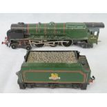 A Hornby Dublo model Duchess of Montrose loco with tender; with part of it original box; a/f.