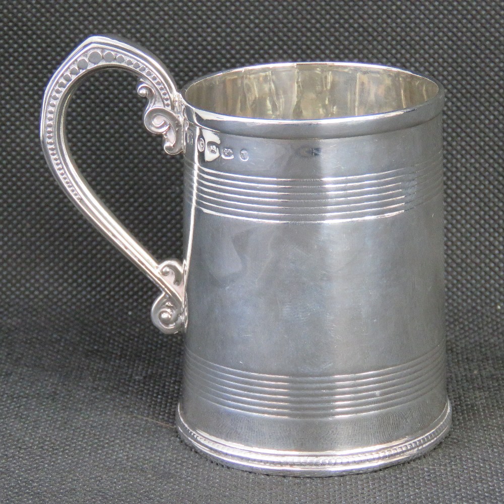 A HM silver Victorian tankard, Birmingham 1873 - Thomas Prime & Son, 10cm tall, 4.