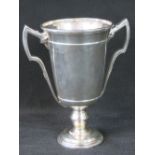 A HM silver trophy, unengraved, Birmingham 1936 - Adie Bros, 18.5cm tall, 11.