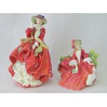 Two Royal Doulton figurines being 'Top O the Hill' HN1824 and 'Lydia' HN1908.