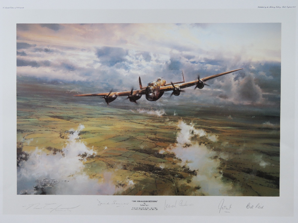 Presentation Print; 'The Straggler Returns' by Robert Taylor, signed by the artist and four others,