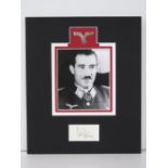 A mounted facsimile photograph signed under Adolf Galland,