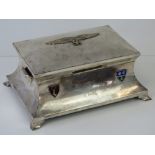 A large and impressive white metal and cedar lined cigar box presented to Hermann Göring,