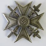 A WWII German Spanish Cross in white metal.