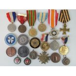 A collection of military and civil medals and medallions, mixed countries; in total twenty items.