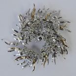 A stunning 18ct gold and diamond brooch/