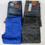 Four pairs of mens jeans, size W32 L33;