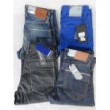 Four pairs of mens jeans, size W28 L33;