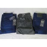 Three pairs of mens jeans, size 34S; all