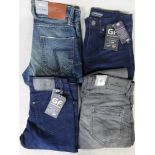 Four pairs of mens jeans, size W30 L33;