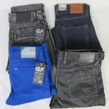 Four pairs of mens jeans, size 32R; thre