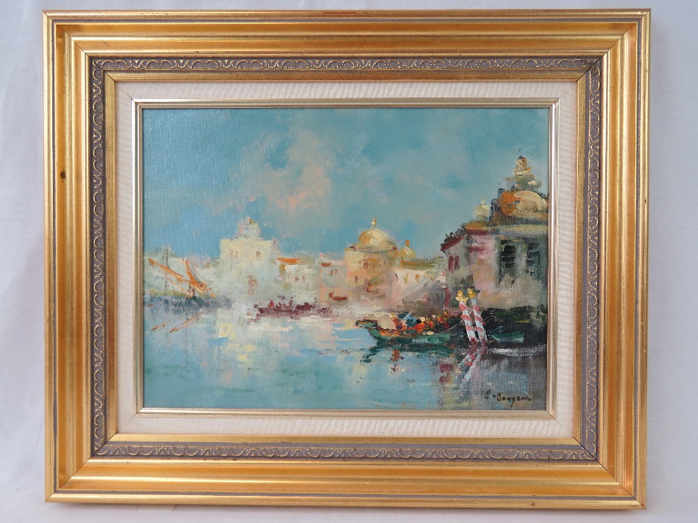 An early 20th century impressionistic Venetian scene, indistinctly signed lower right,